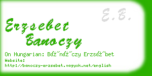 erzsebet banoczy business card